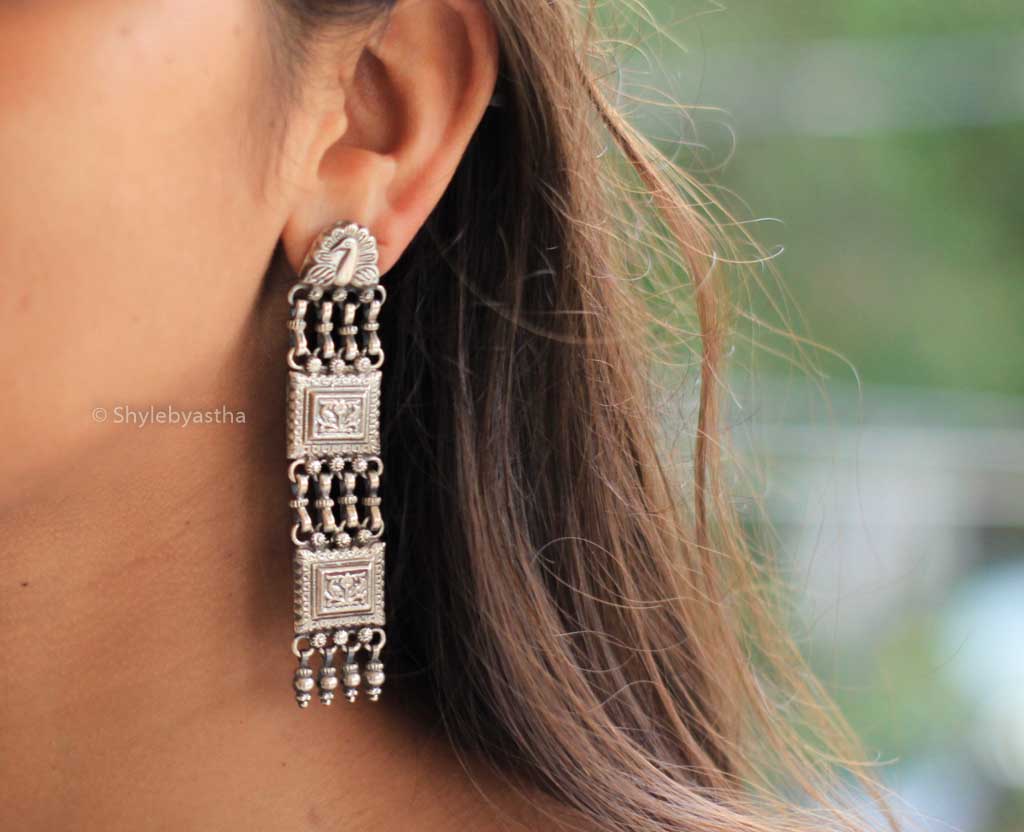 Anvaya Layered Peacock Motif Earrings