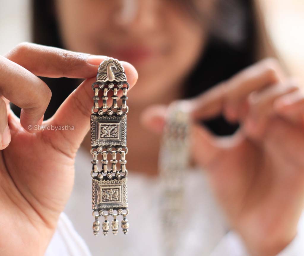 Anvaya Layered Peacock Motif Earrings