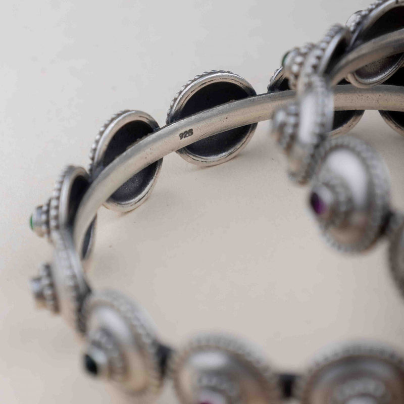 925 pure silver jadau tikdi sadabhaar bangle, side view