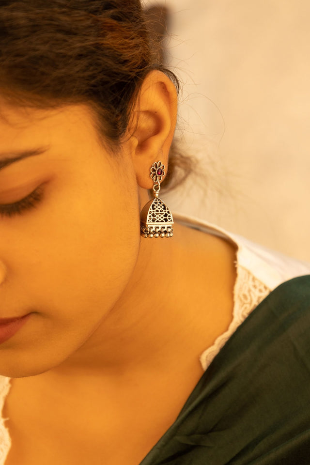 Moh Carved Motif Fine Carved Jhumki