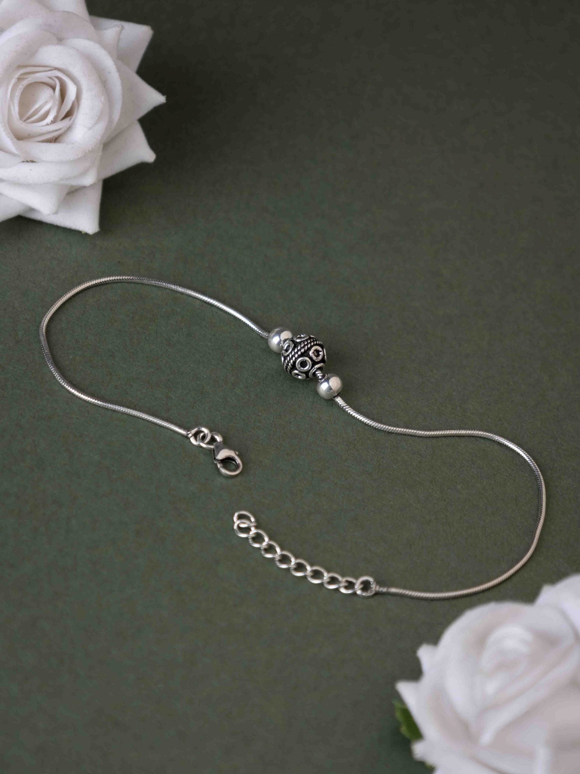 Adya Intricate Ball Motif Everyday Anklet