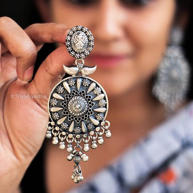 Anvaya Ganesha Motif Layered Chakra Earrings