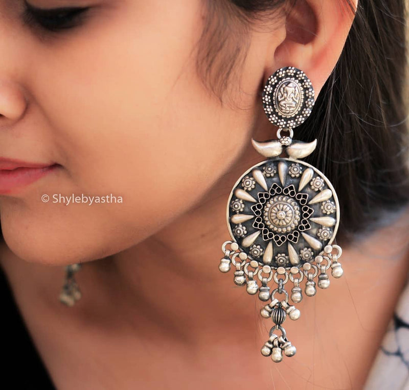 Anvaya Ganesha Motif Layered Chakra Earrings