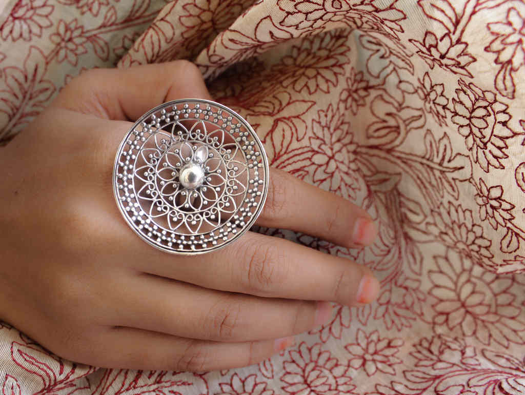 Adya Carved Cocktail Ring