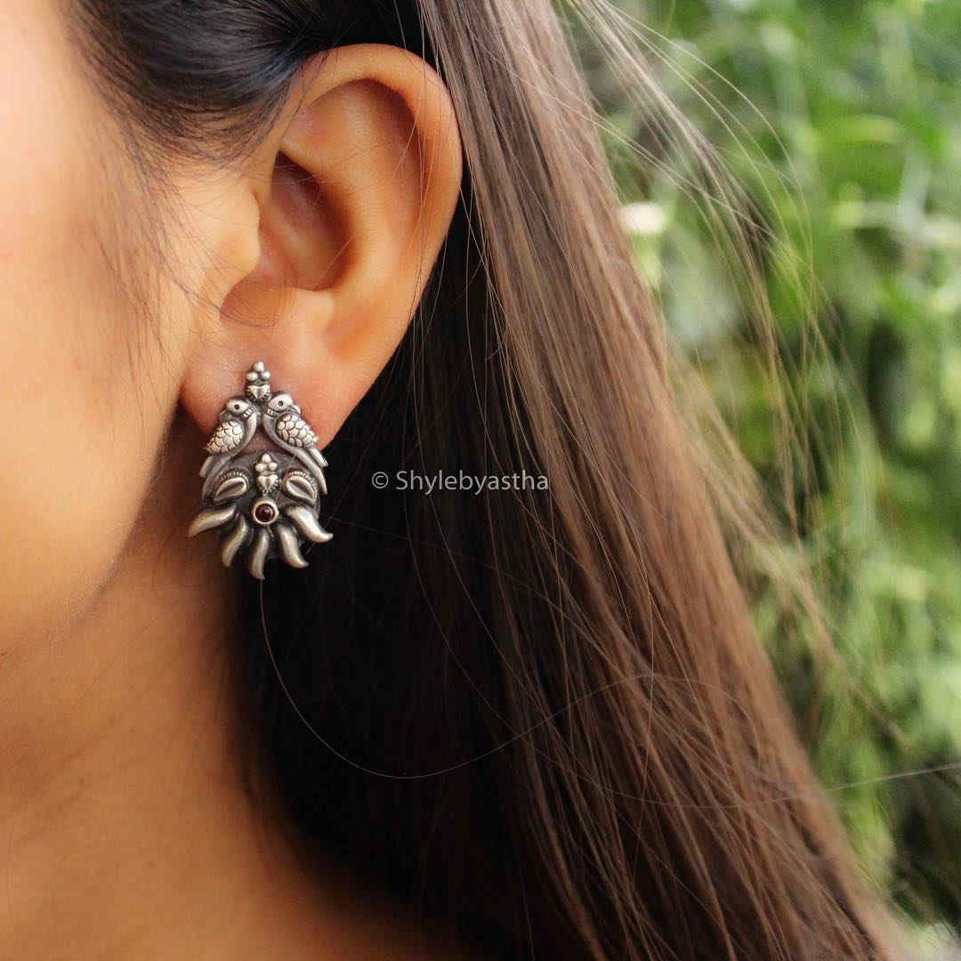 Adya Dual Parrot Quirky Studs