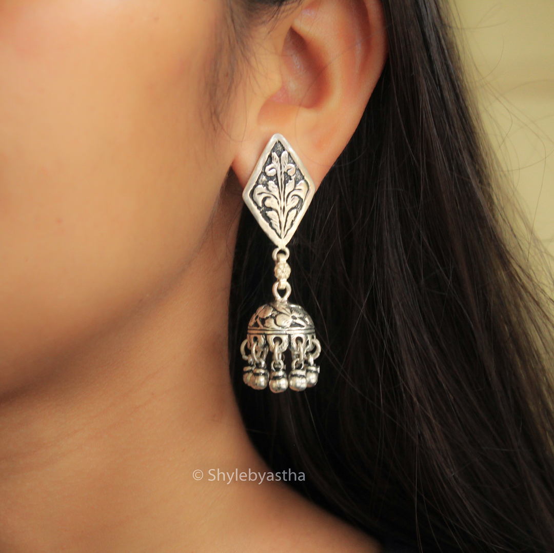 Adya Embossed Jhumkis