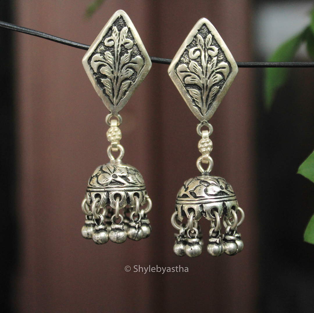 Adya Embossed Jhumkis