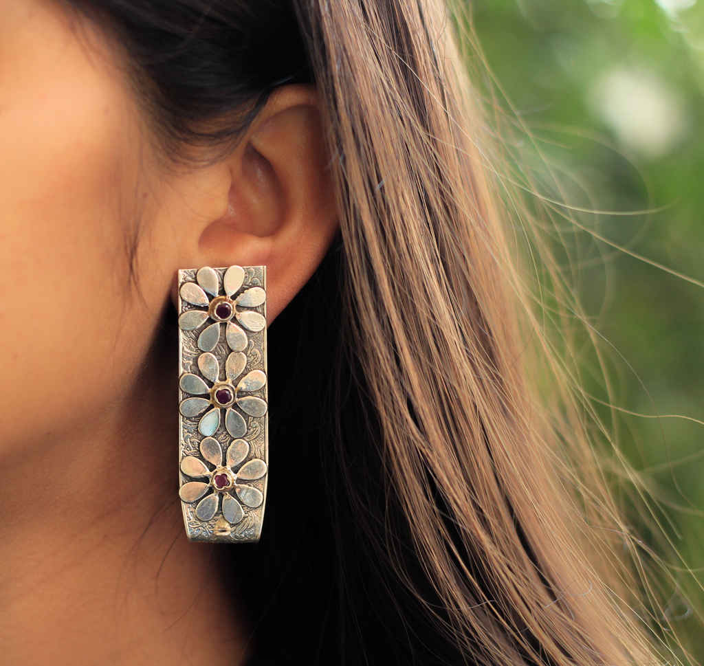 Adya Embossed Quirky Studs