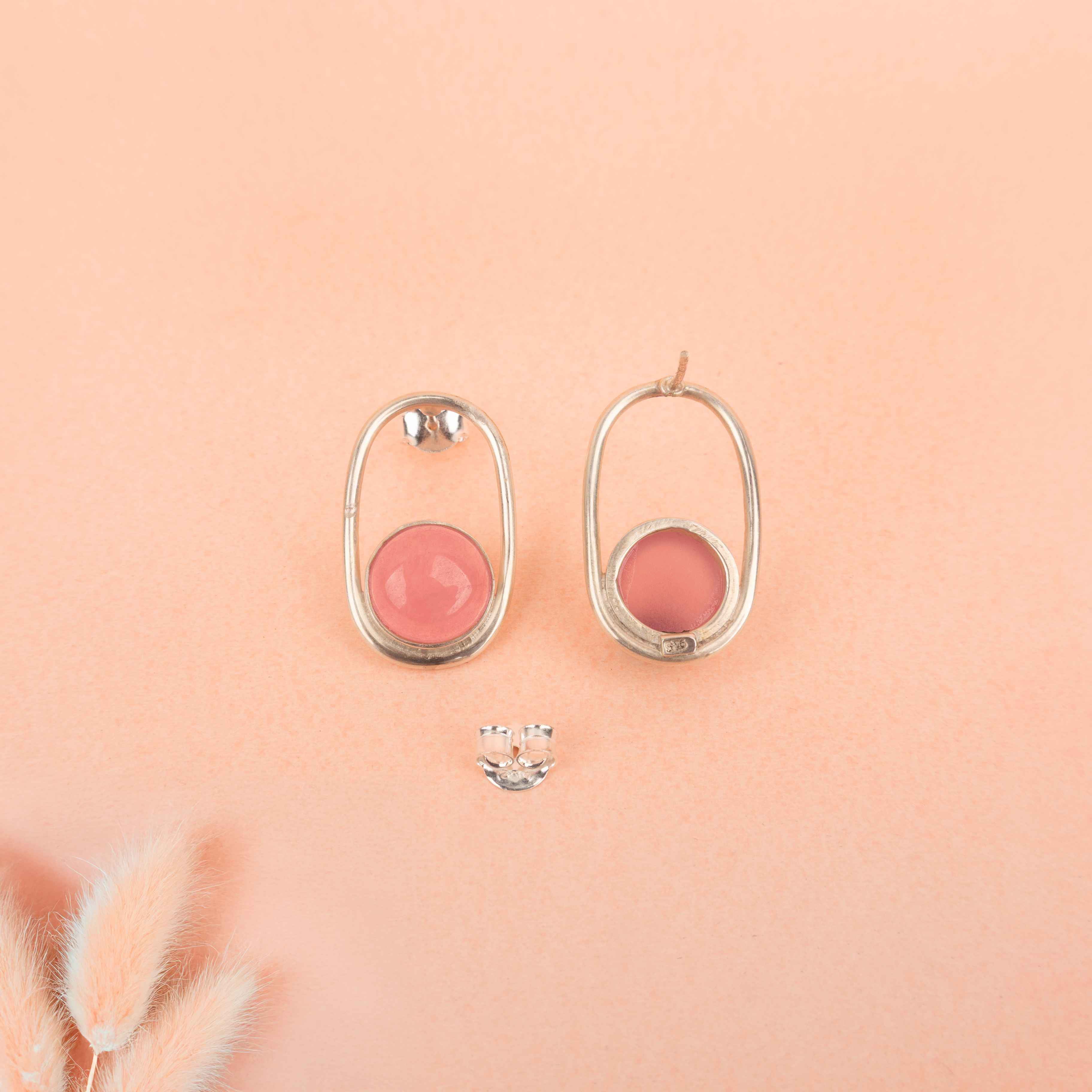 Adya Ethereal Blush Curve Stud Earring