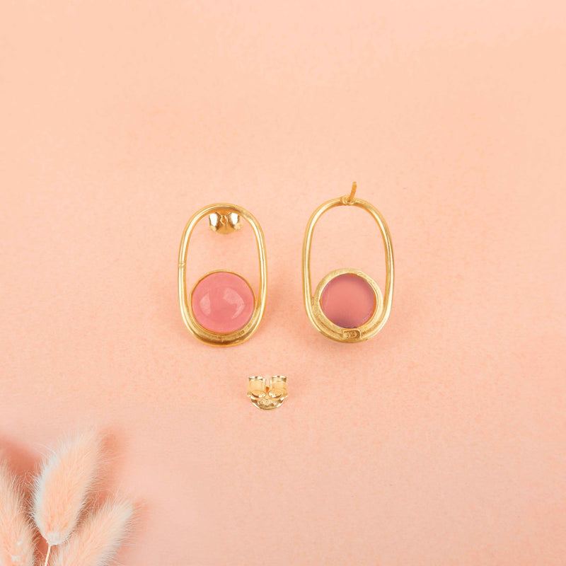Adya Ethereal Blush Curve Stud Earring