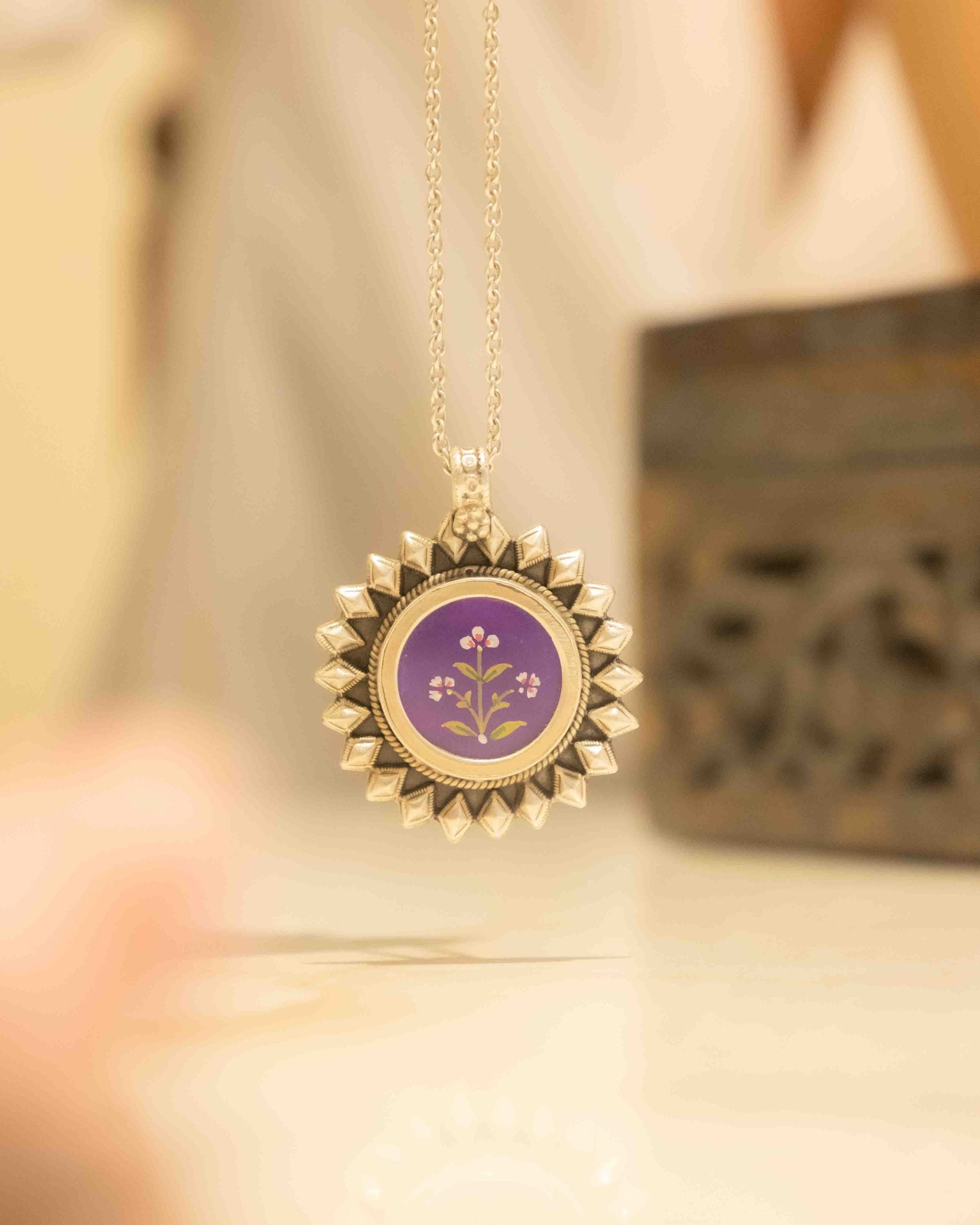 Adya Floral Painted Intricate Necklace Set