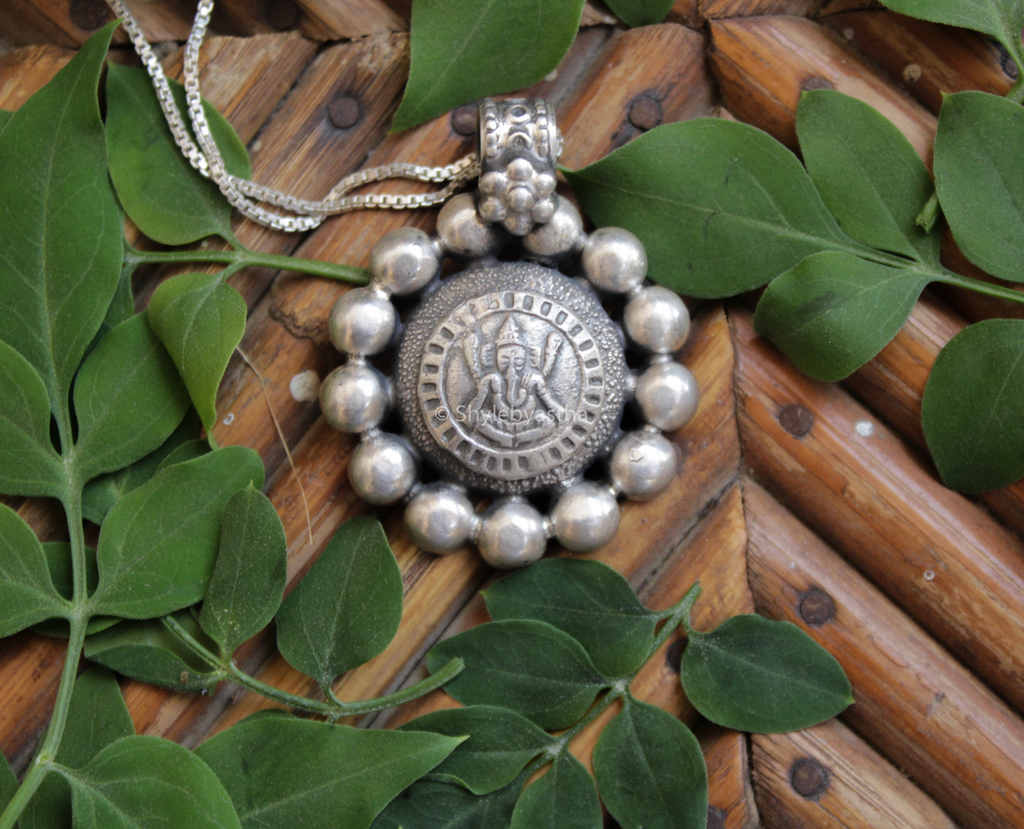 Adya Ganesha Embossed Pendant
