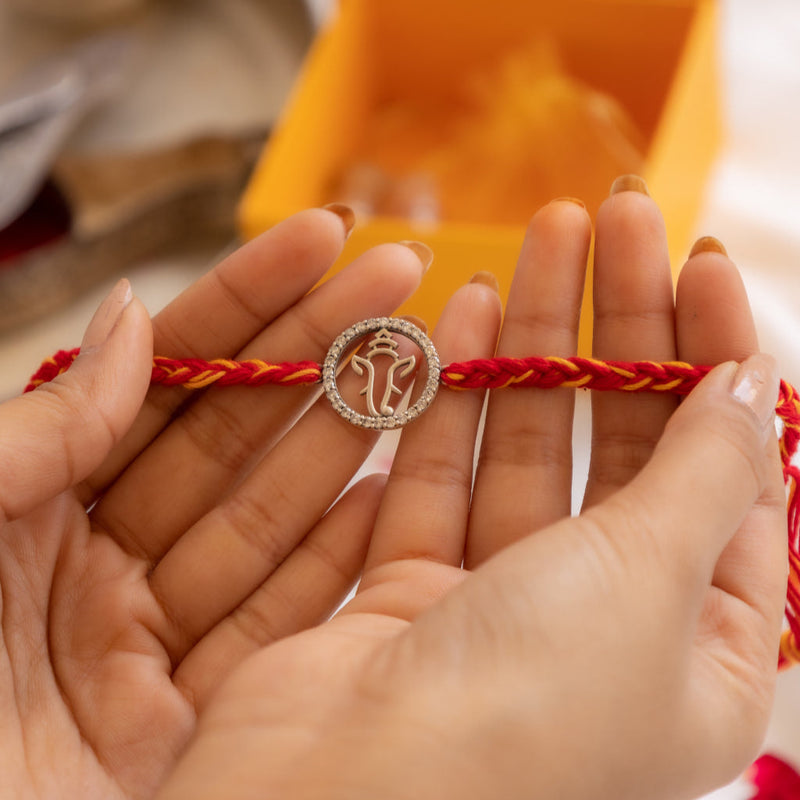 925 pure silver Ganesha shubh moli rakhi