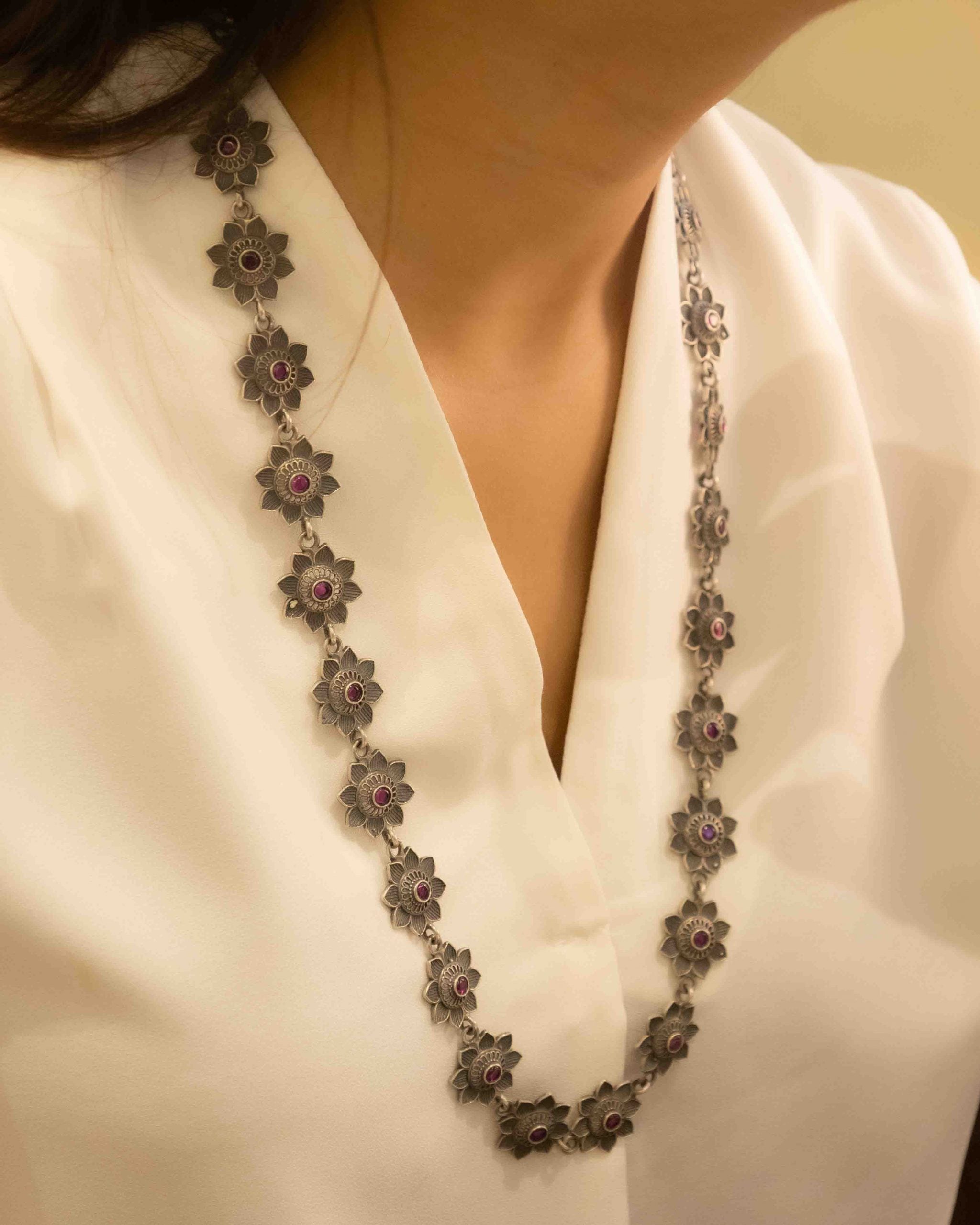 Adya Intricate Flower Versatile Necklace Set