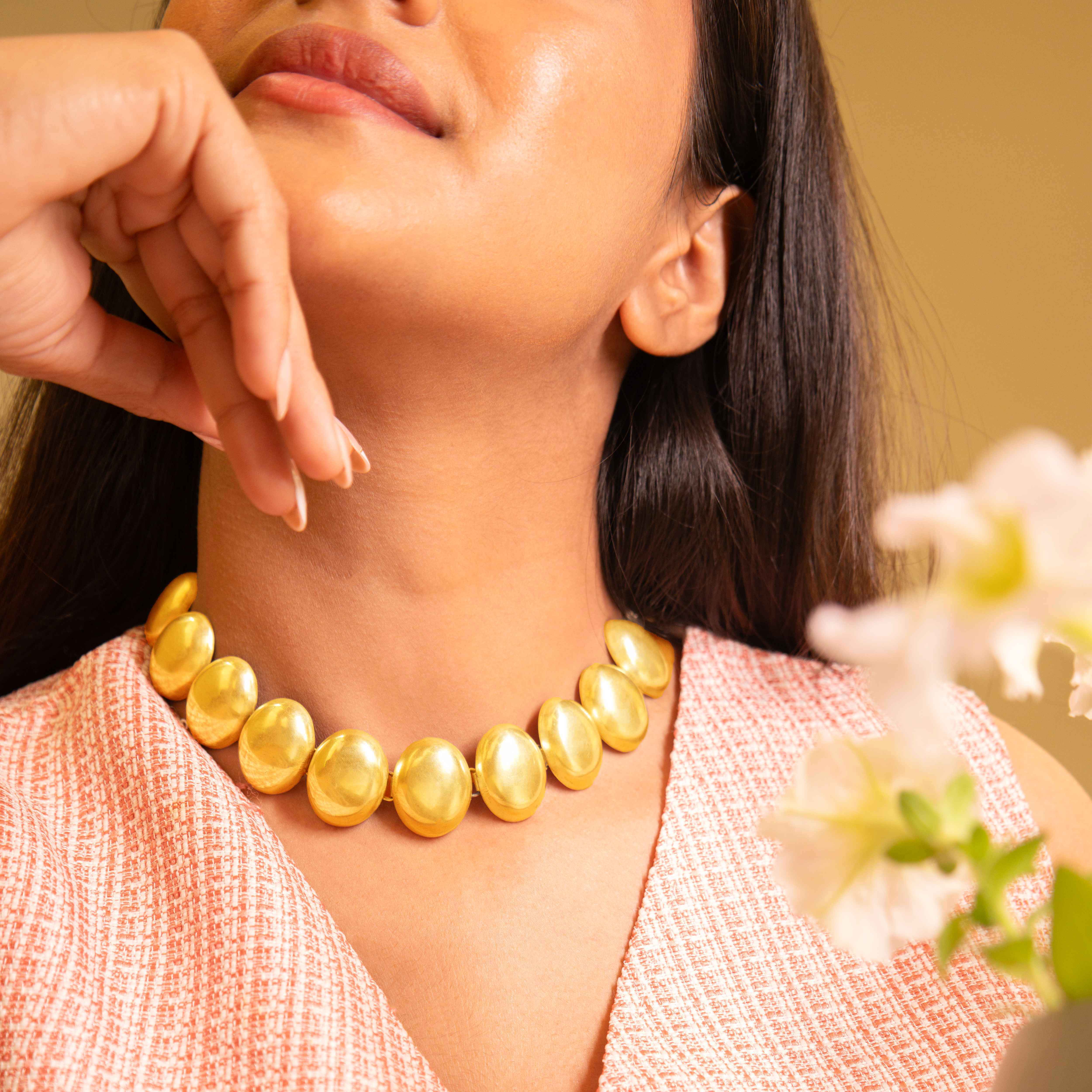 Adya Matte Oval Sequence Choker