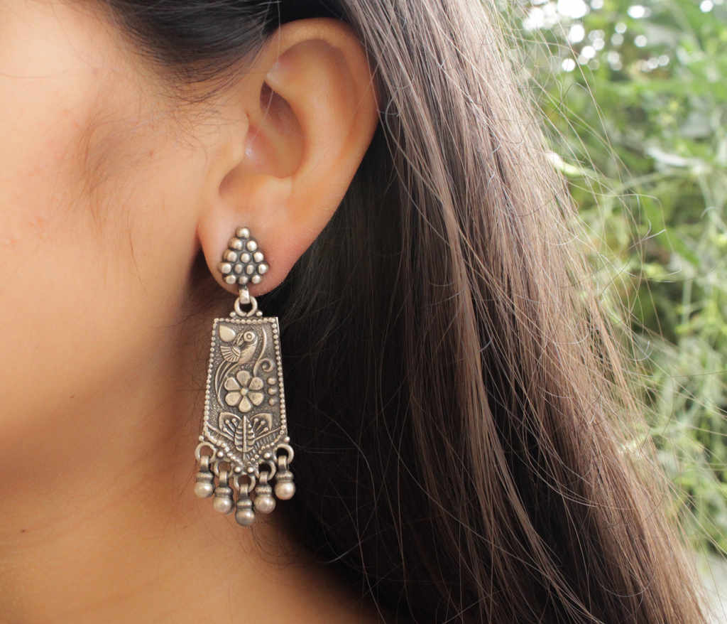 Adya Peacock Art Quirky Earrings