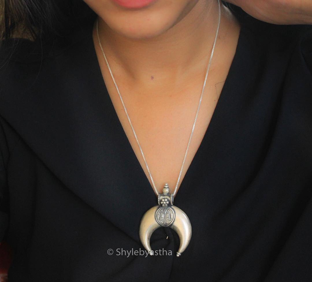 Adya Quirky Crescent Moon Pendant