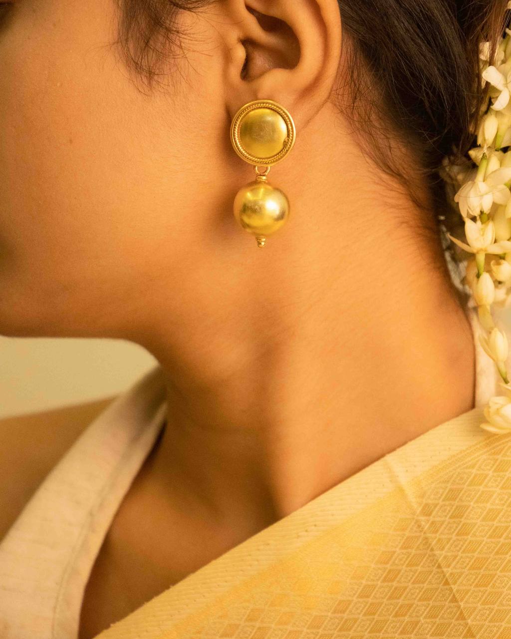 Adya Quirky Gold Ball Drop Studs