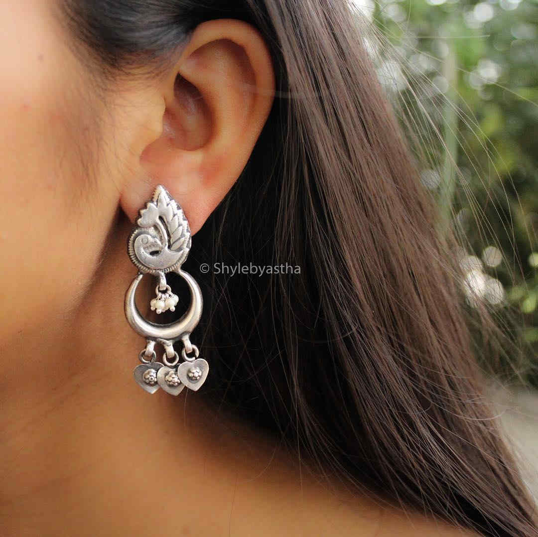 Adya Quirky Peacock Motif Earrings