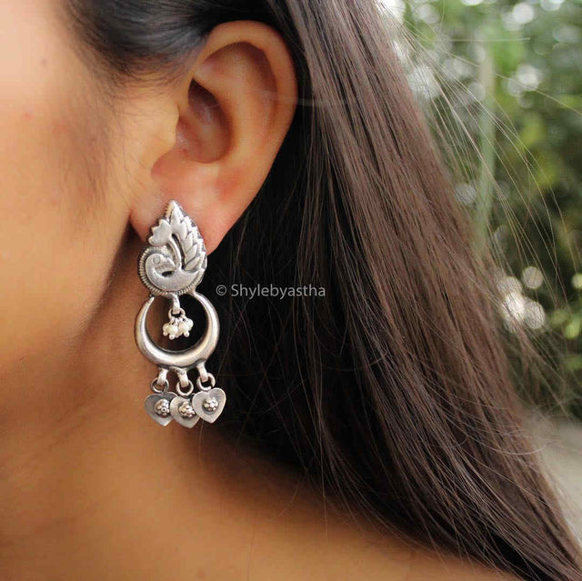 Adya Quirky Peacock Motif Earrings