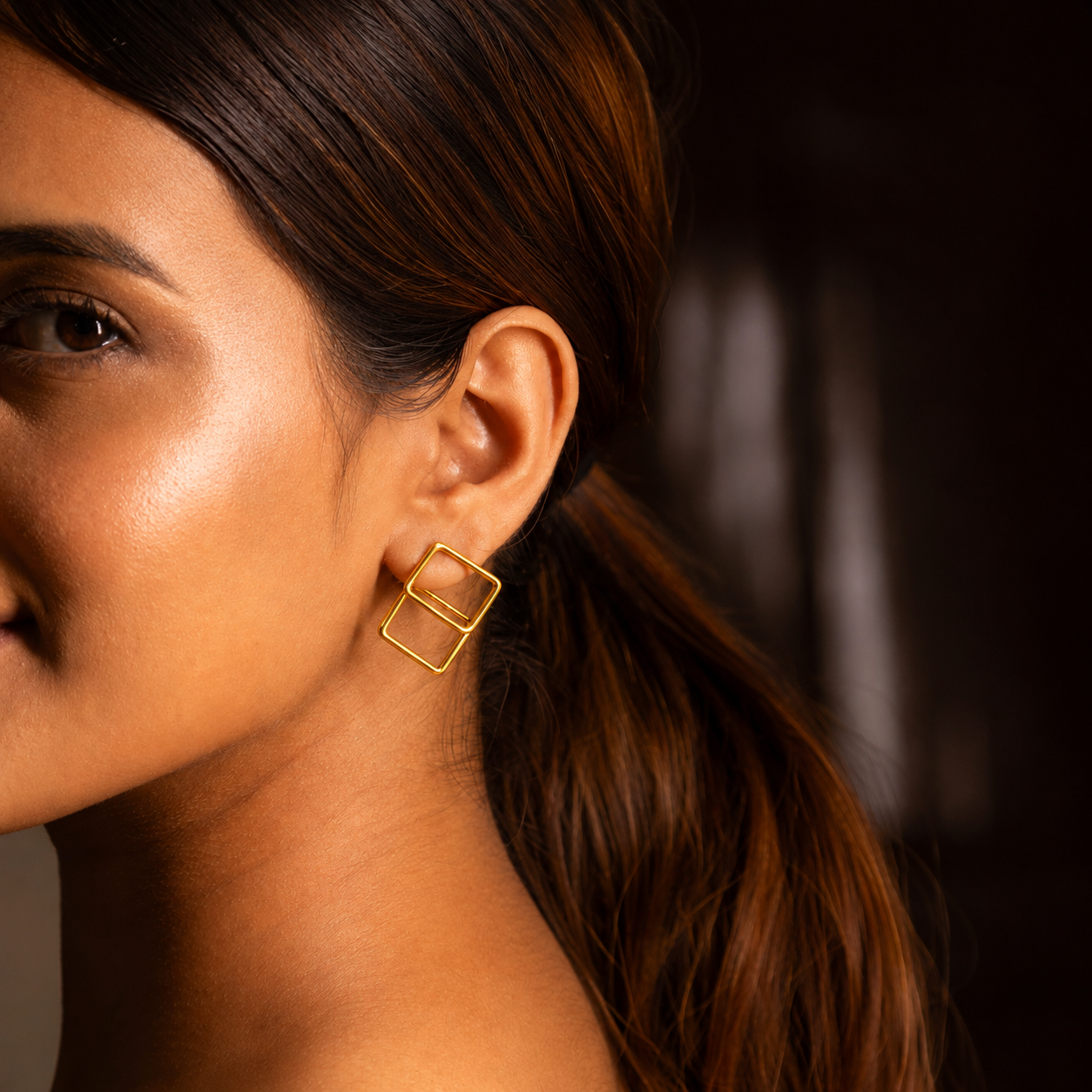 Adya Cube Frame Earrings