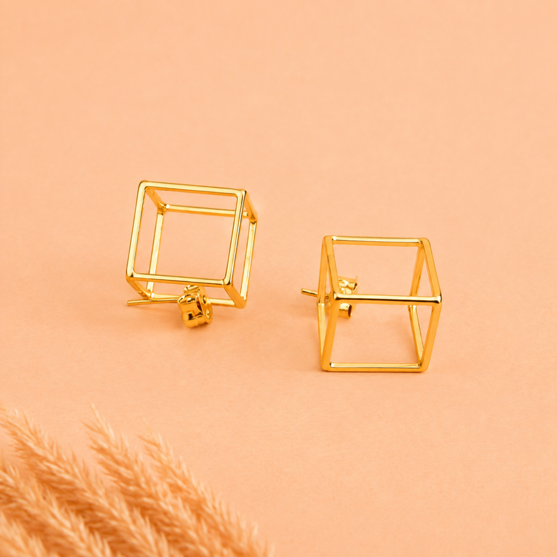 Adya Cube Frame Earrings
