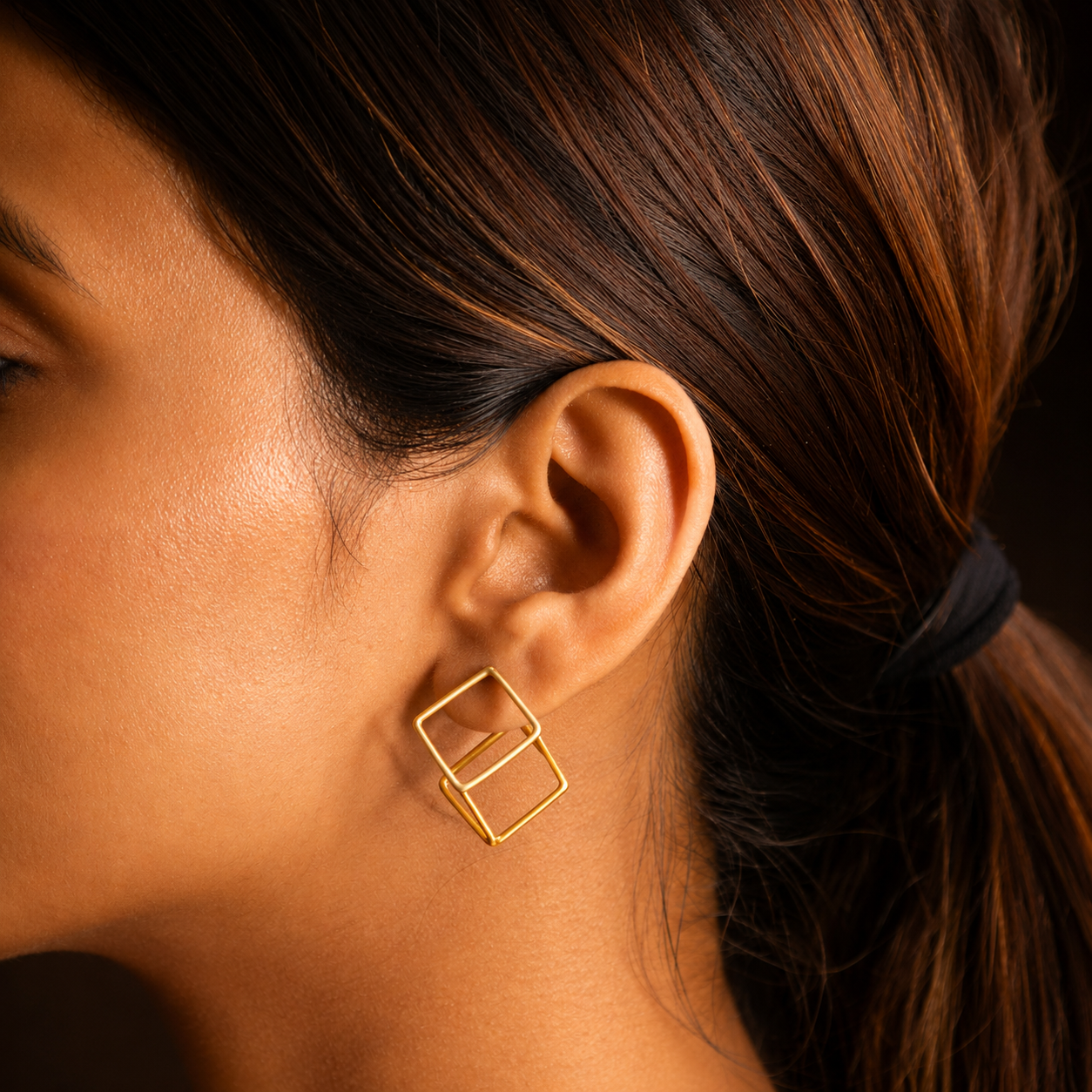 Adya Cube Frame Earrings