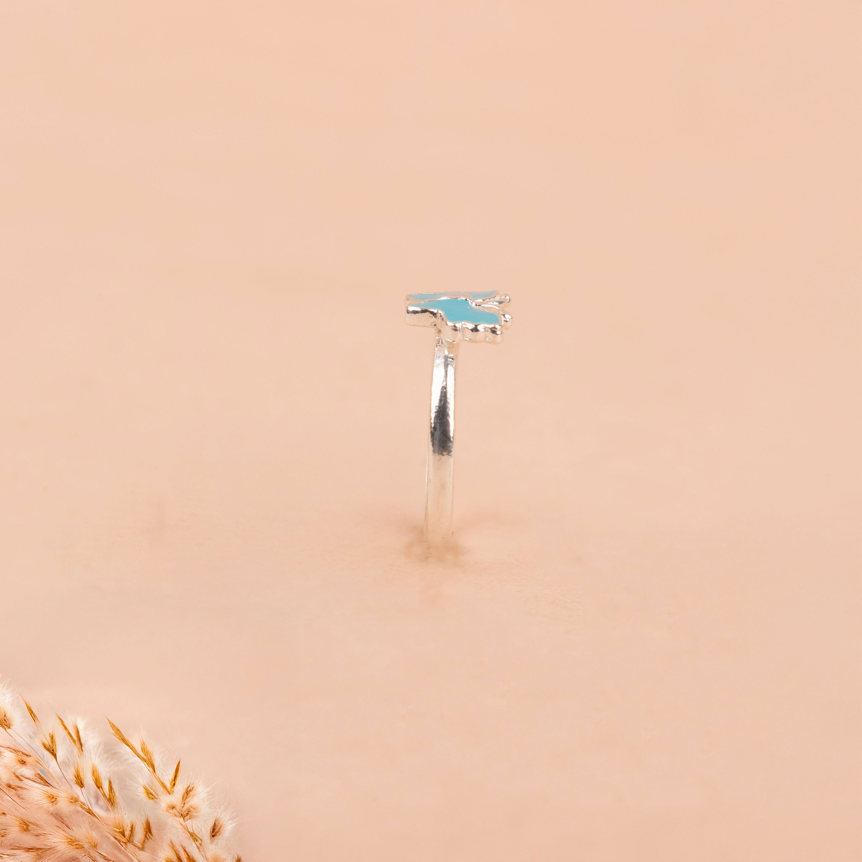 Adya Blue Mini Butterfly Midi Ring