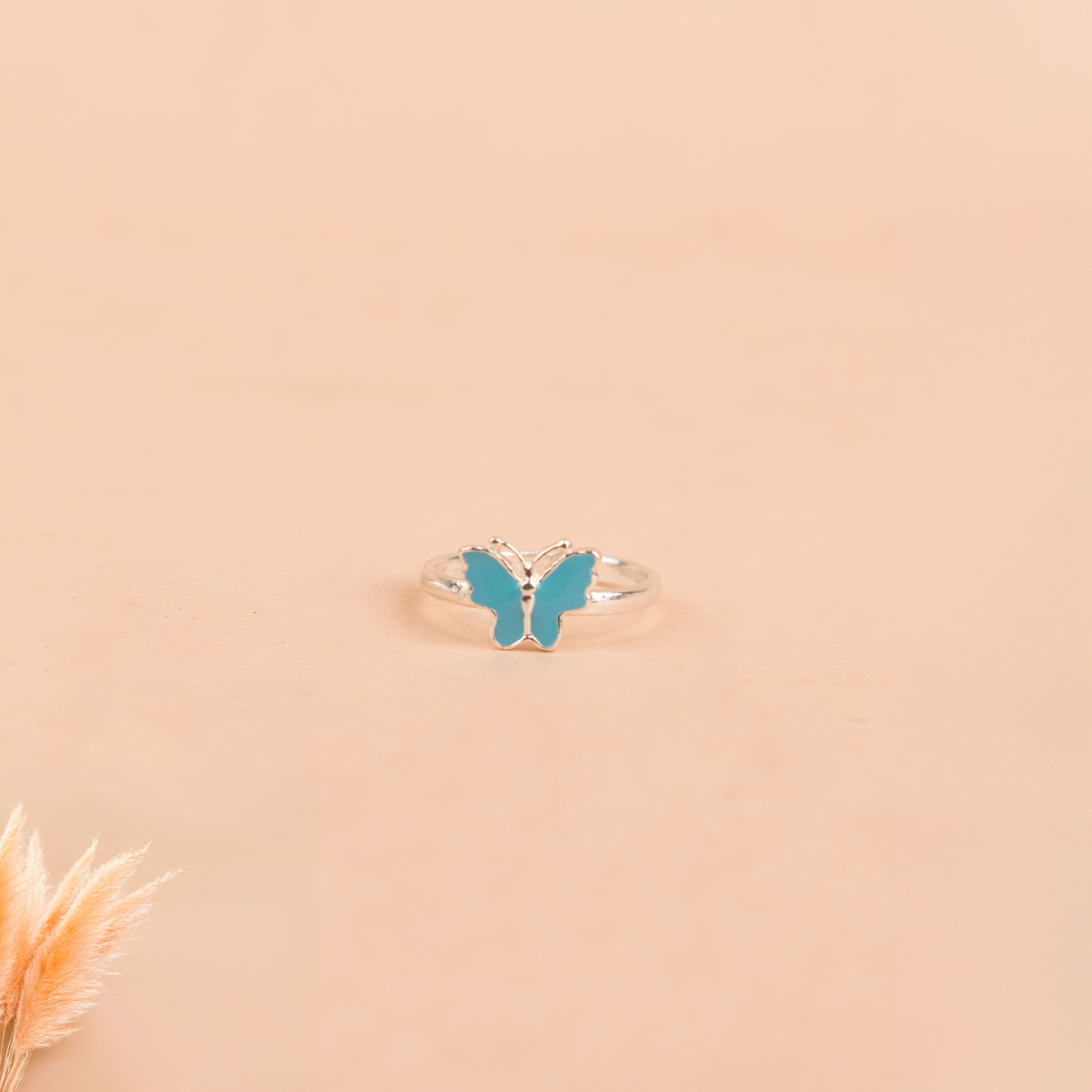 Adya Blue Mini Butterfly Midi Ring