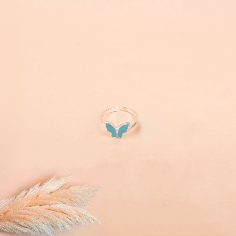 Adya Blue Mini Butterfly Midi Ring