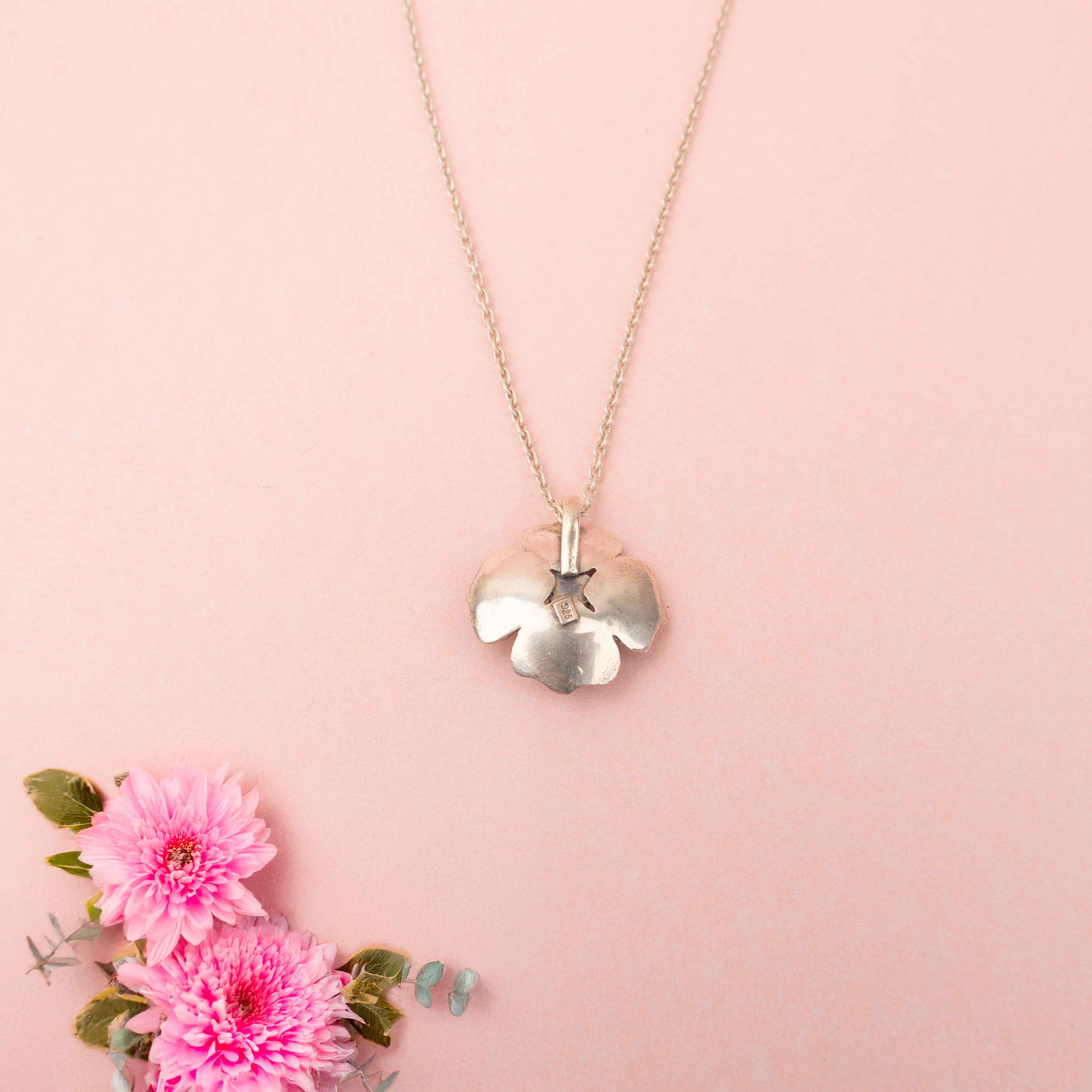 Adya Blush Bloom Flower Drop Necklace set