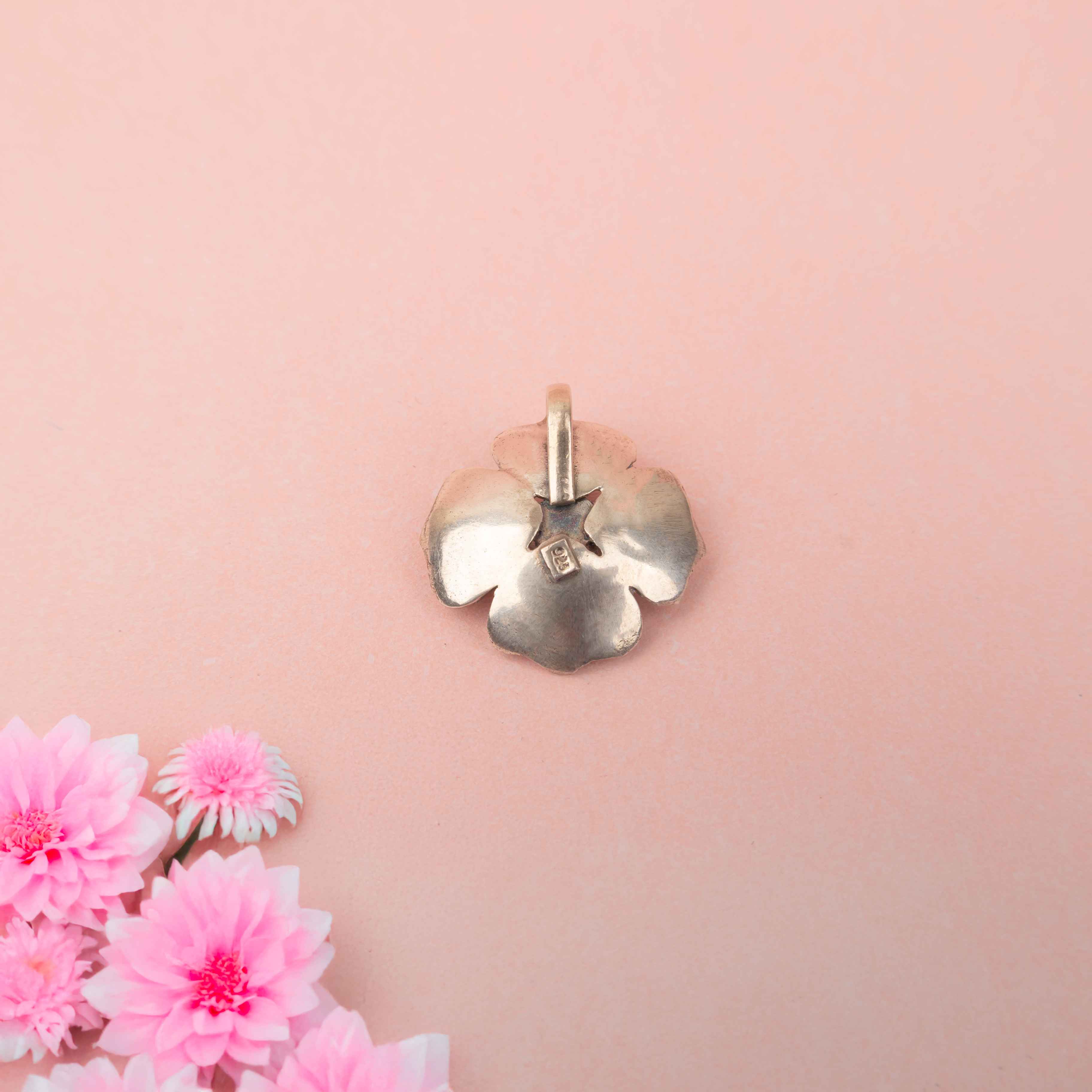 Adya Blush Bloom Flower Drop Pendant