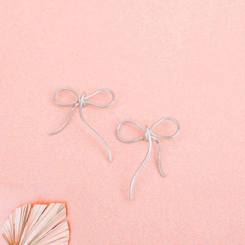 925 pure silver bow knot earrings, additional view