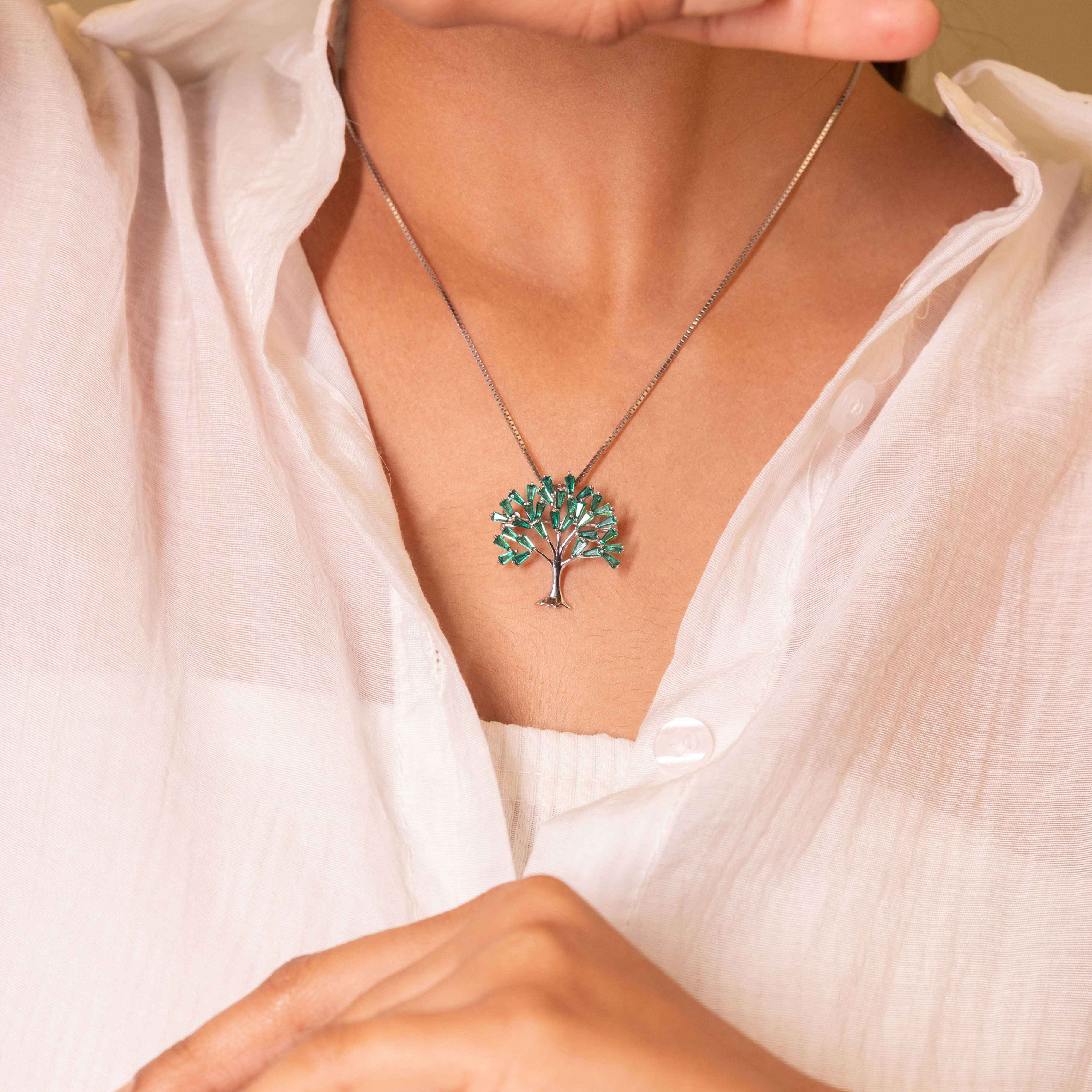 Adya Green Kalpavraksh Brooch cum Pendant