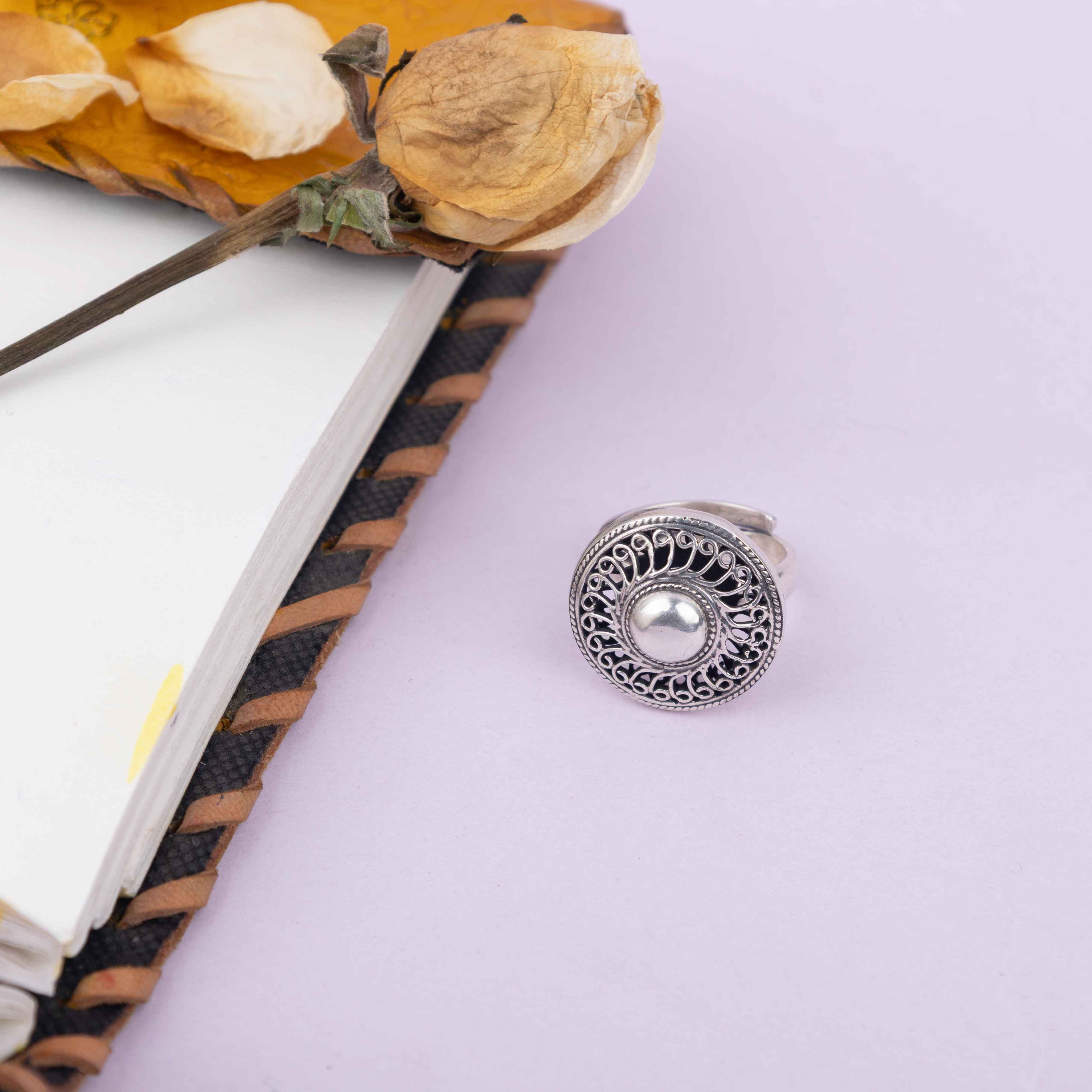 Adya Intricate Carved Embossed Ring
