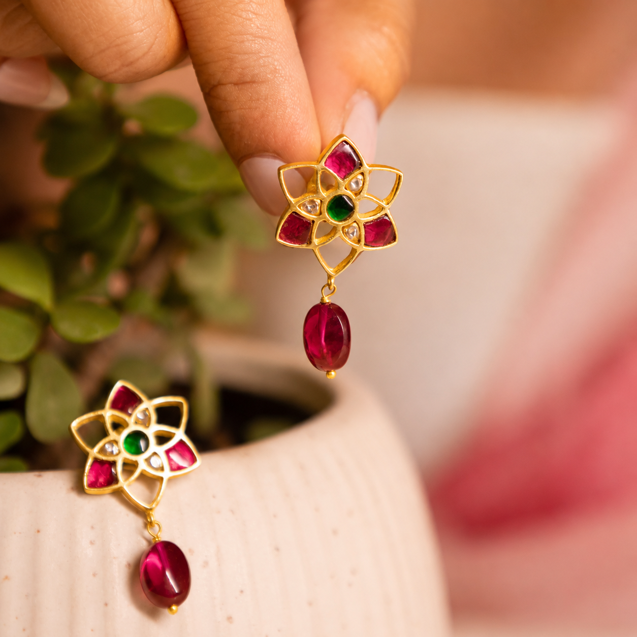 Adya Kundan Gulbahar Earrings