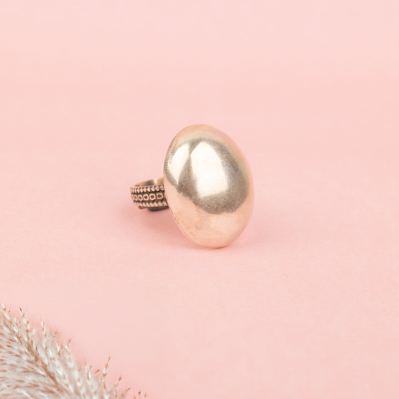 925 pure silver matte oval choker, earring and ring set, further view