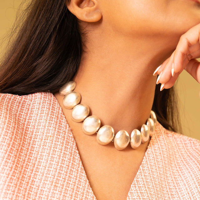 Adya Matte Oval Sequence Choker Set
