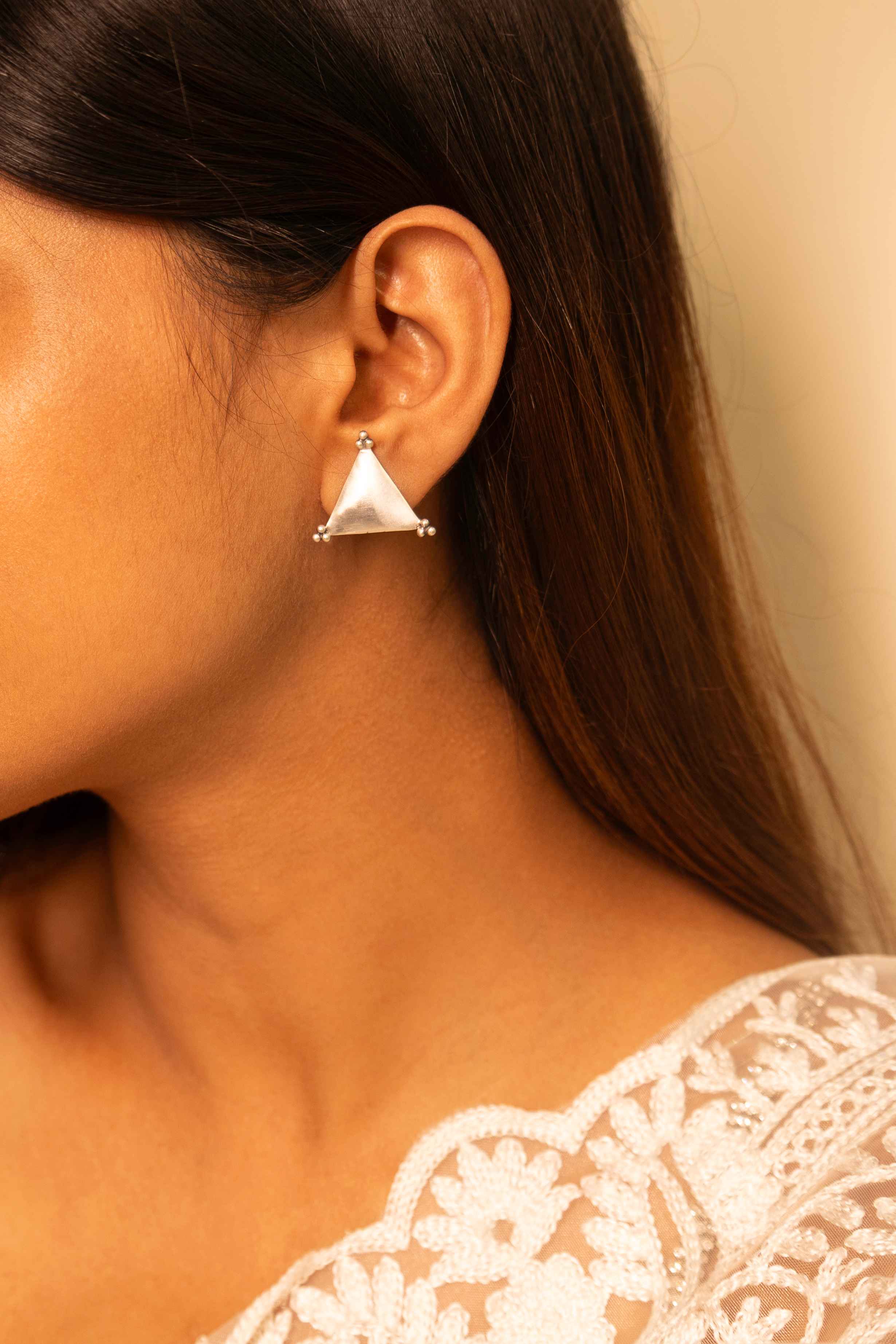 Adya Matte Triangle Stud Earring