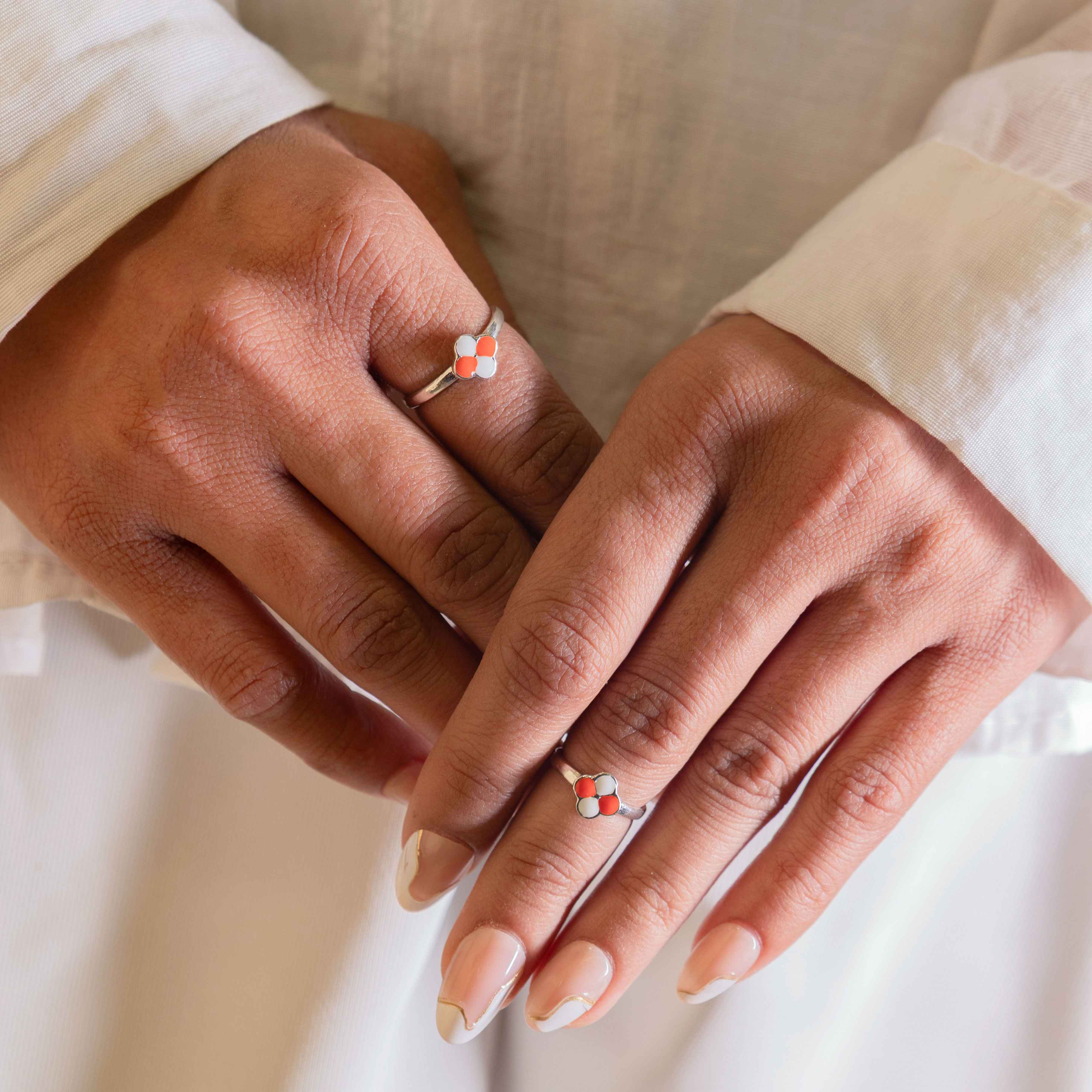 Adya Orange Blossom Bud Toe Ring Cum Midi Ring