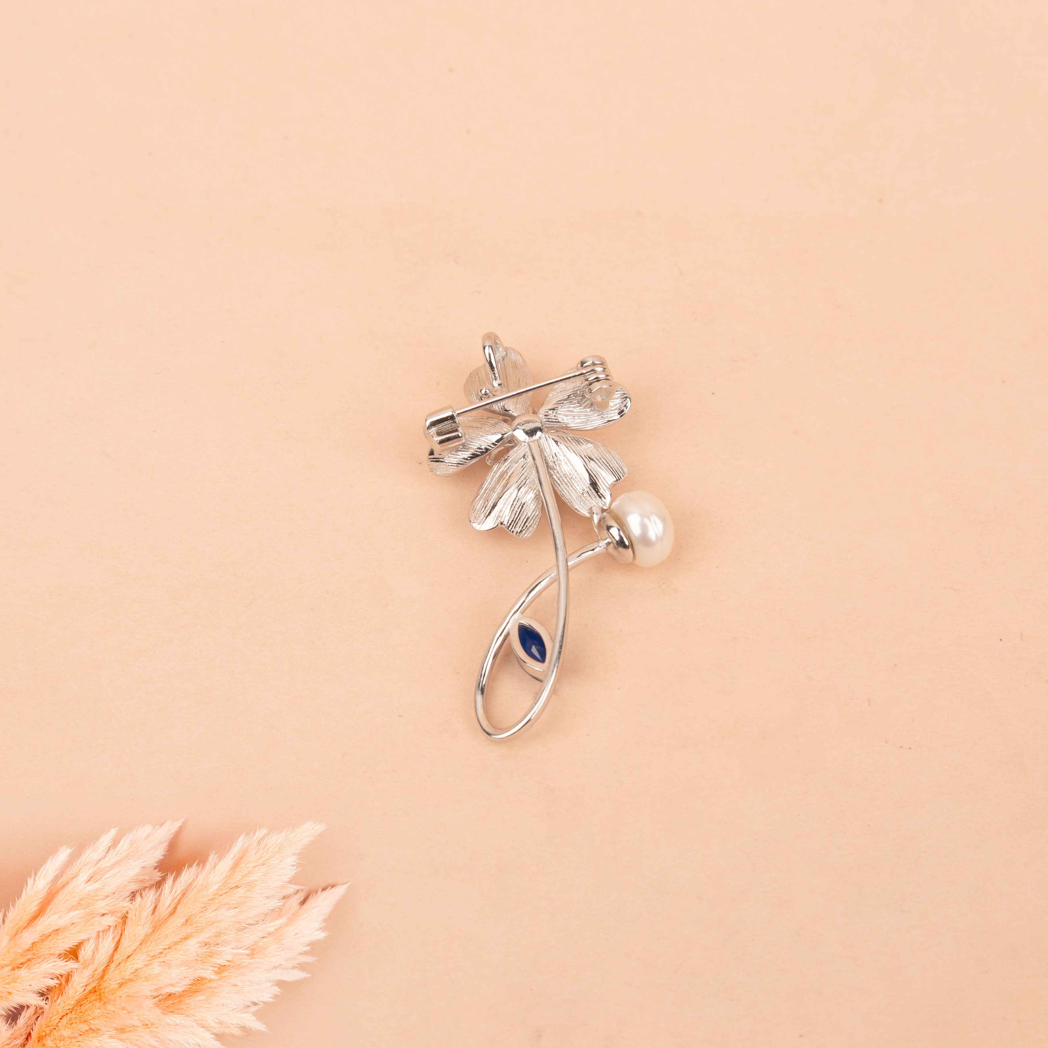 Adya Pearl Blue Blossom Brooch Cum Pendant
