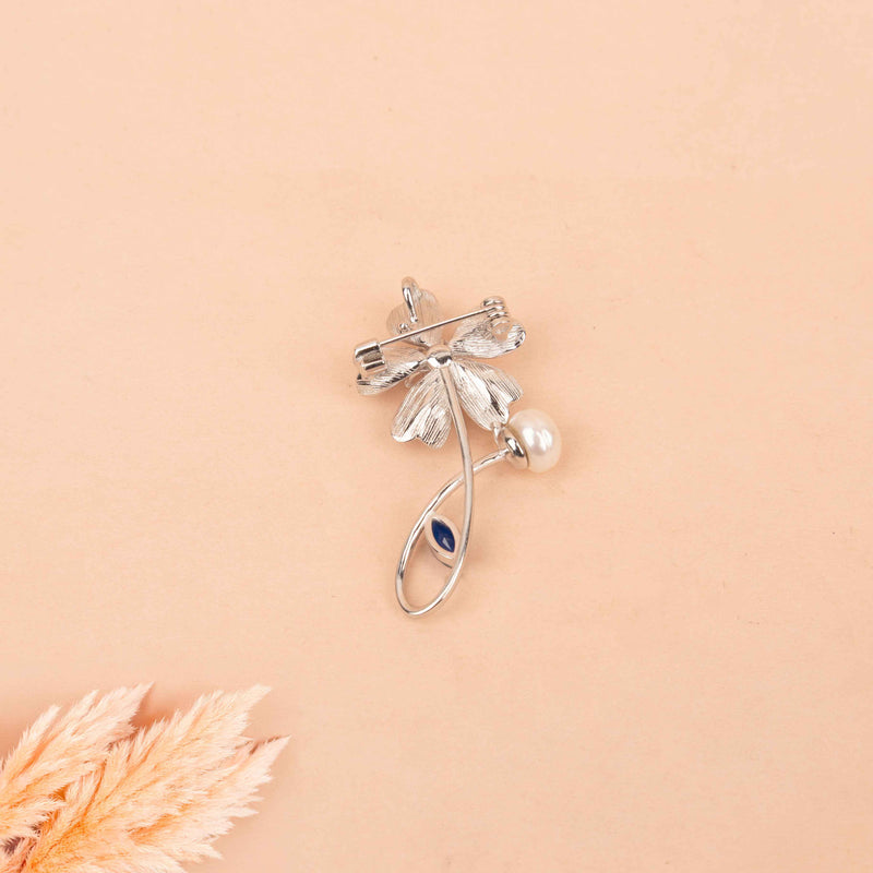 Adya Pearl Blue Blossom Brooch Cum Pendant
