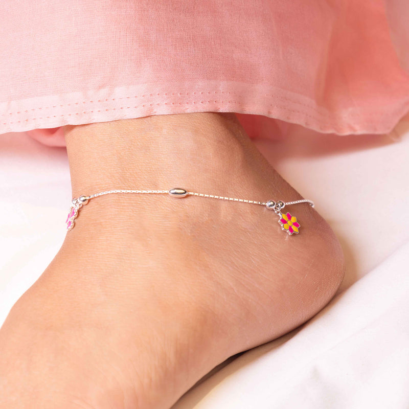 Adya Pink Bloom Anklet