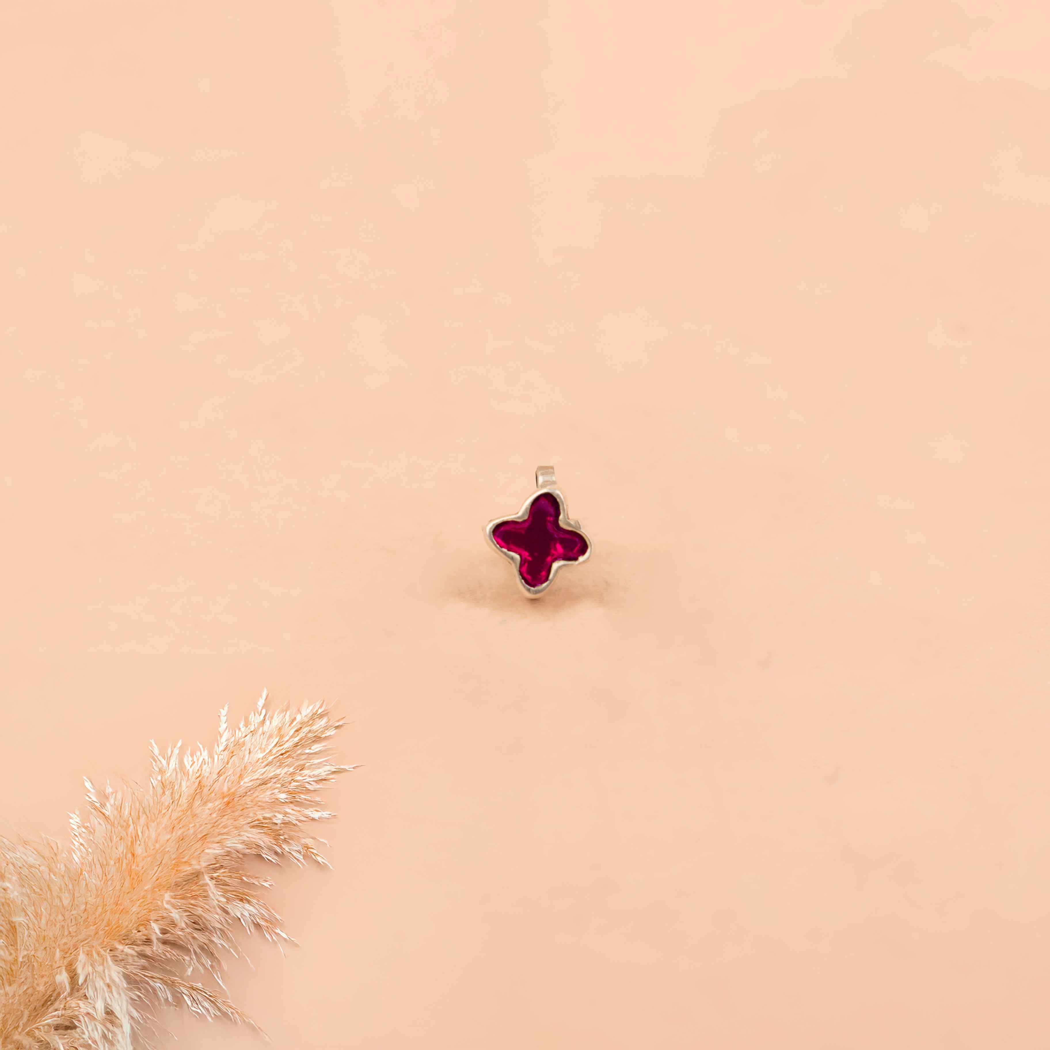 Adya Pink Kundan Non Pierced Nose Clip on