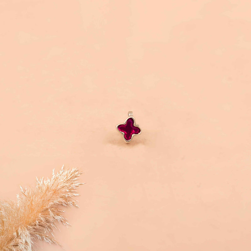 Adya Pink Kundan Non Pierced Nose Clip on