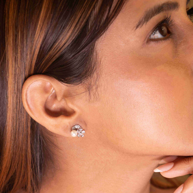 Adya Soft Bloom Pearl Stud Earrings