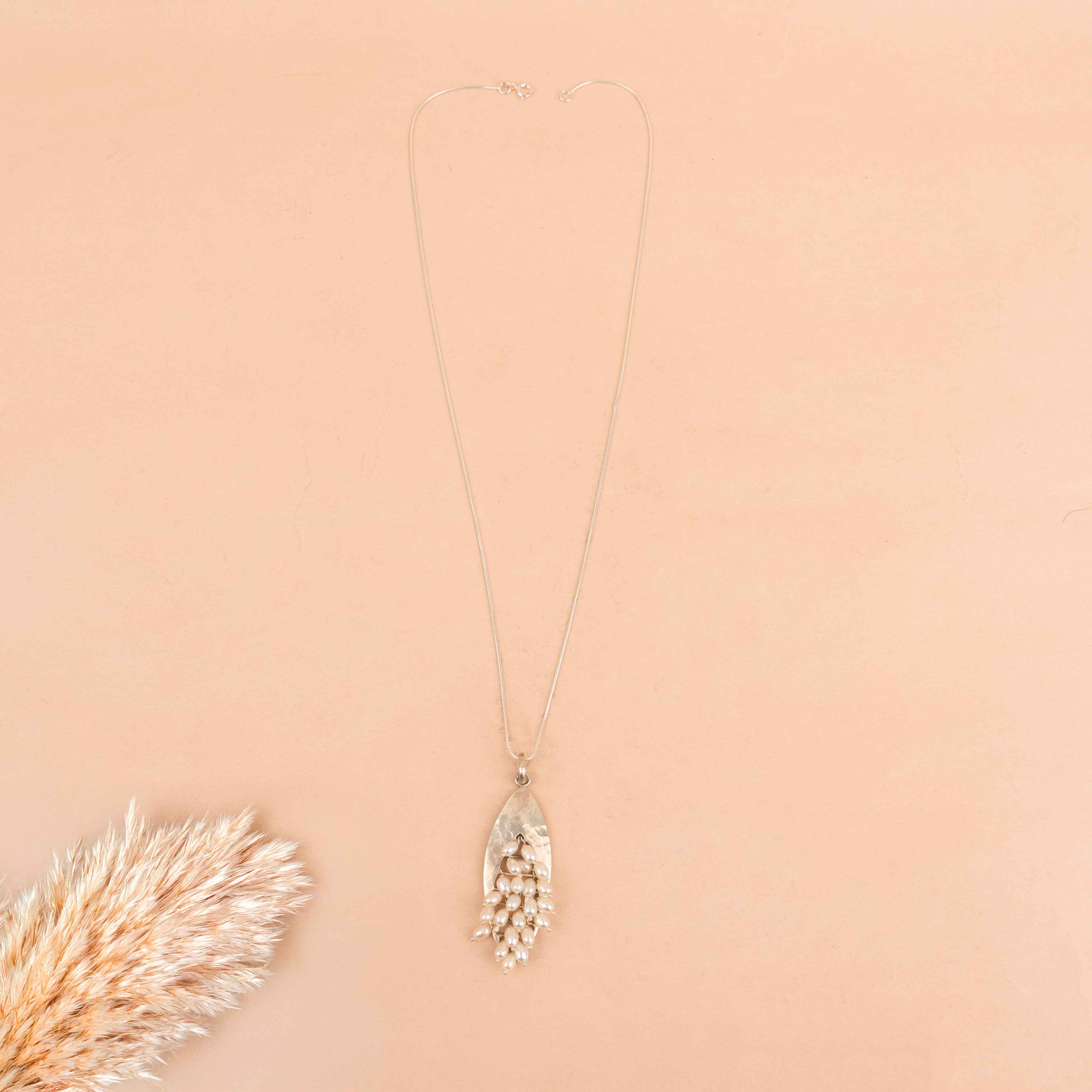 Adya Textured Pearl Bunch Necklace