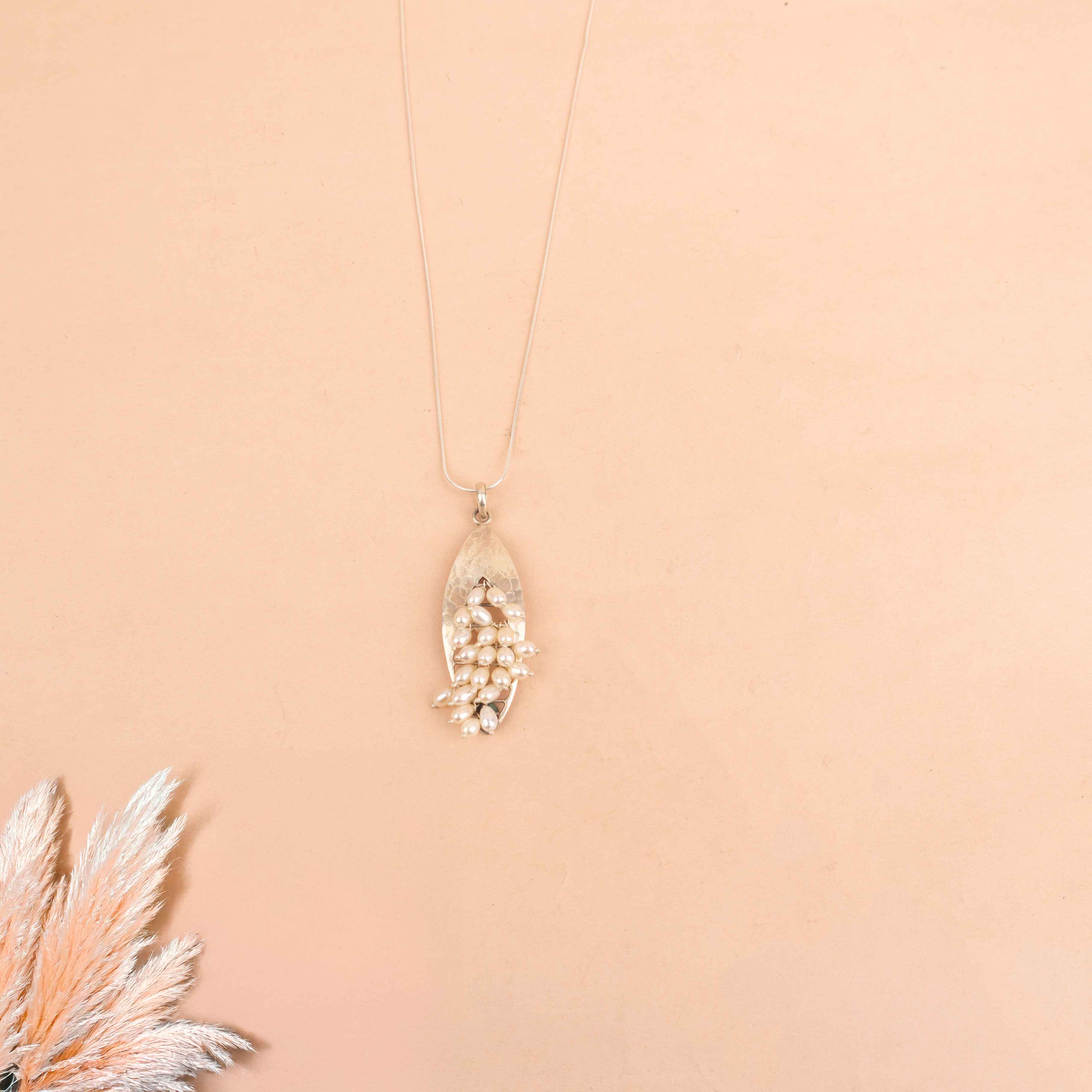 Adya Textured Pearl Bunch Necklace