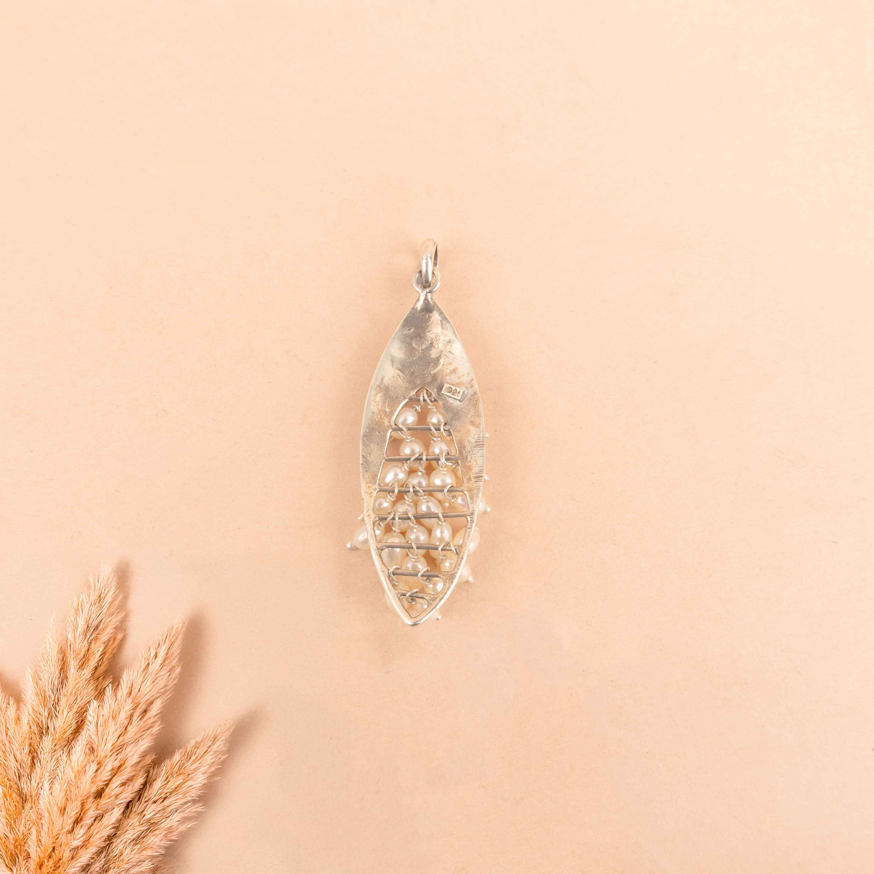 Adya Textured Pearl Bunch Pendant