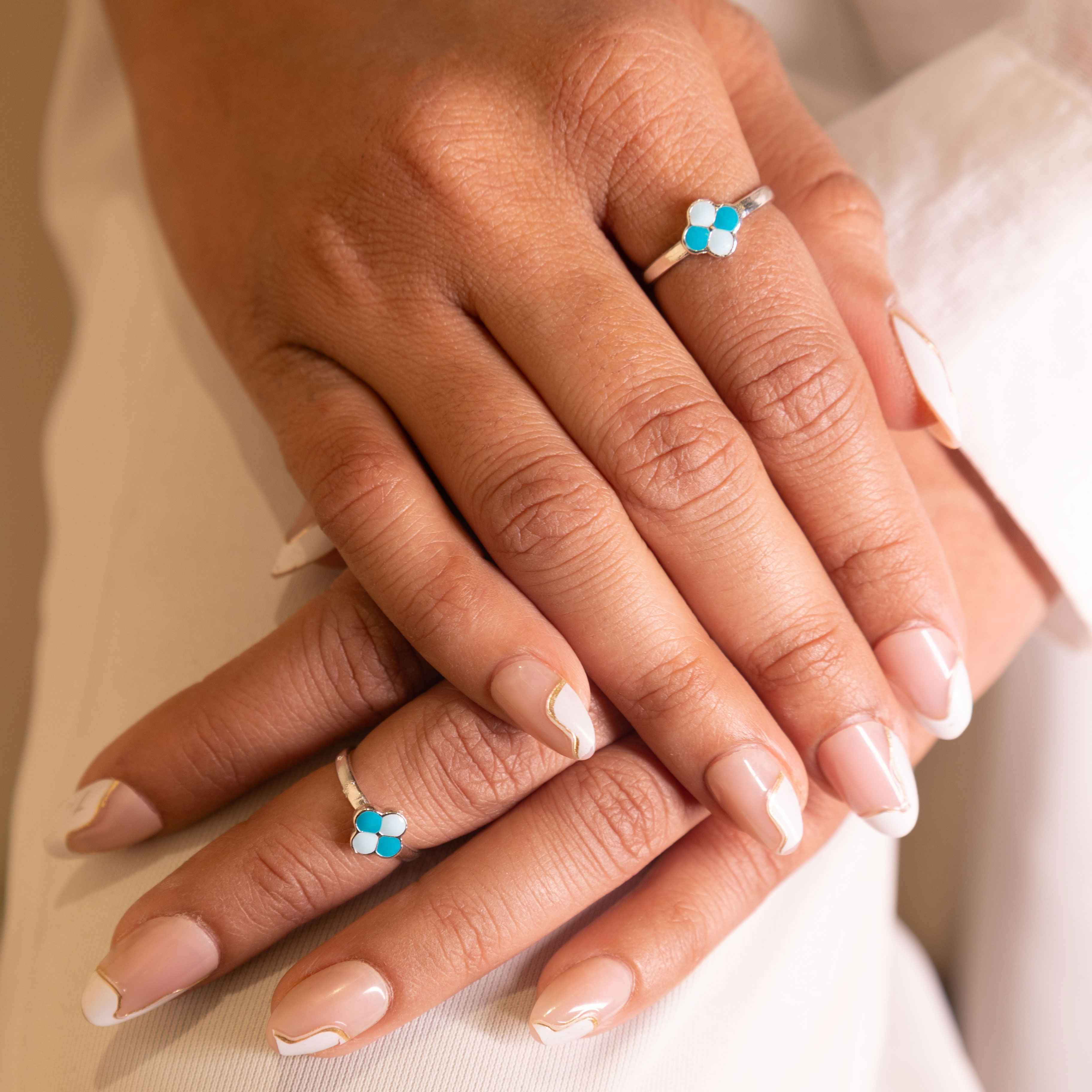 Adya Turquoise Blossom Bud Midi Ring